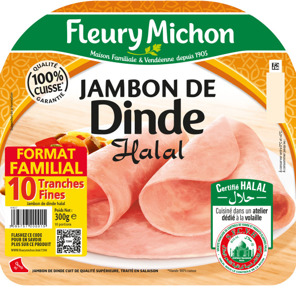 Jambon de dinde Halal Fleury Michon 300g